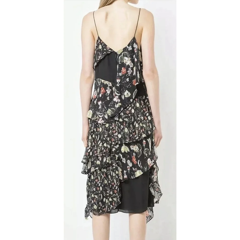 NEW Jason Wu Grey | Painted Floral Silk Chiffon dress 2‎
